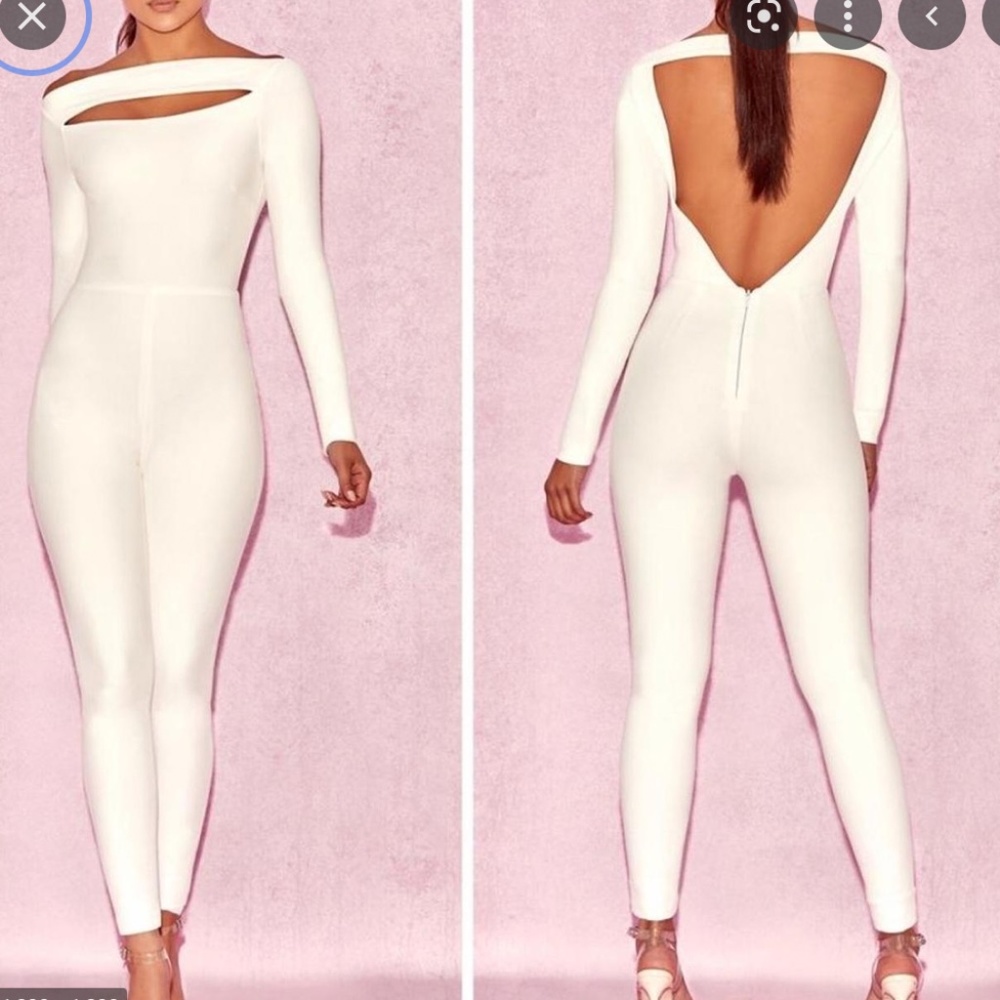 House of CB White Cutout Jumpsuit - Picture 2 of 11